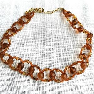 Amber Crystal Choker Necklace